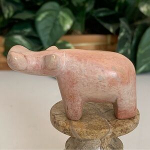 Kisii Soapstone Hand Carved HIPPO Figurine Stone Carving Mini Animal Figure 2.5”